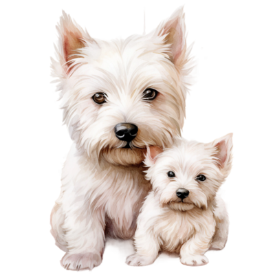 west-highland-white-terrier-with-a-puppy-dog-with-mom west-highland-white-terrier-with-a-puppy-dog-with-mom